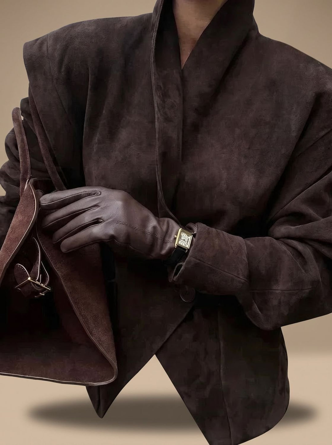Women's Trench Coat Faux Suede Wrap (6)