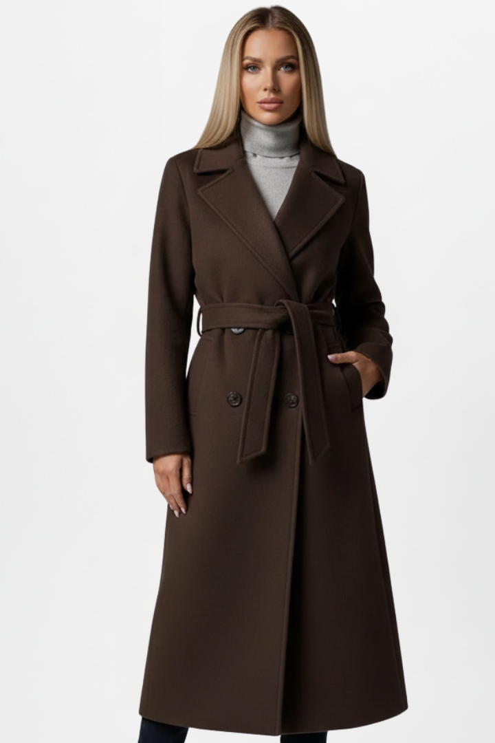 Women's Trench Coat for Everyday Elegance in Chocolate Brown