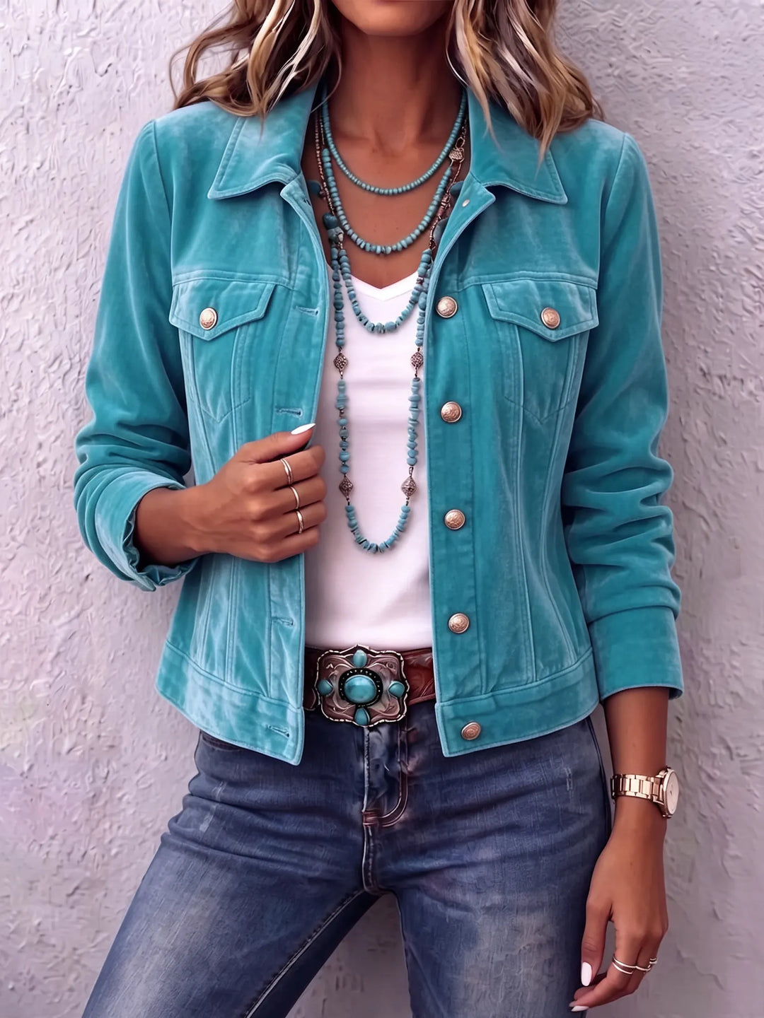 Women's Trench Coat in Vintage Wash in Blue
