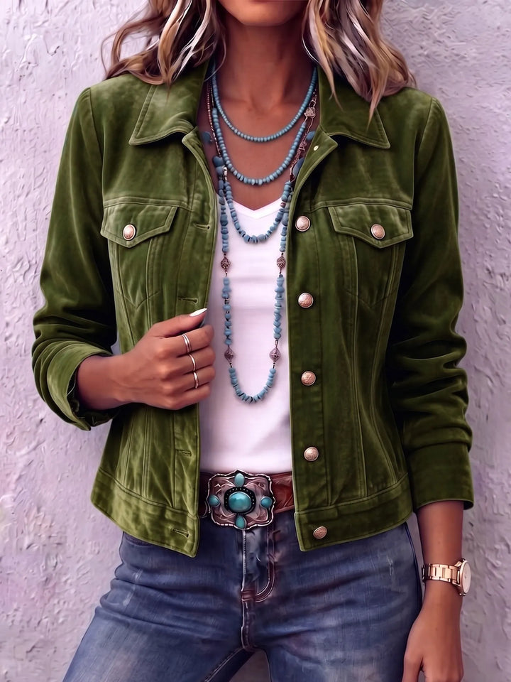 Women's Trench Coat in Vintage Wash in Green