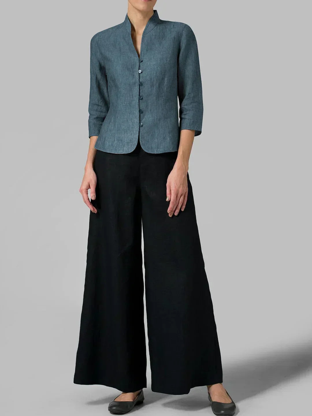 Women's Trench Coat Style Linen Blazer (6)