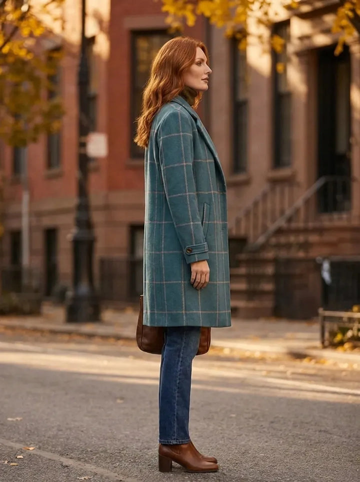 Women's Trench Coat with Check Pattern (2)
