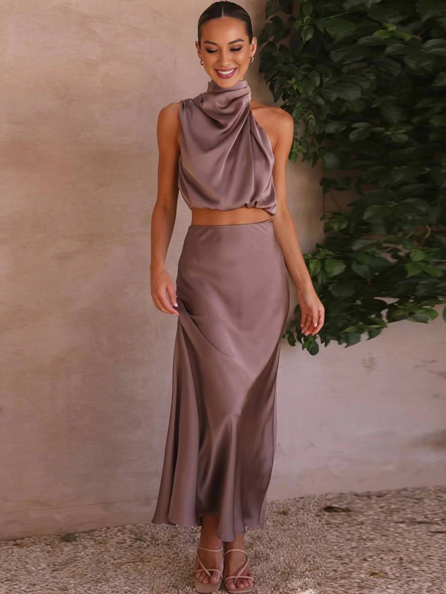 Women's Two-Piece Wedding Guest Set for Summer in Pastel green 2