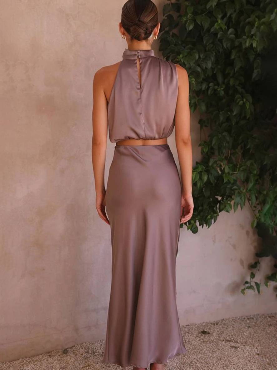 Women's Two-Piece Wedding Guest Set for Summer in Purple 4