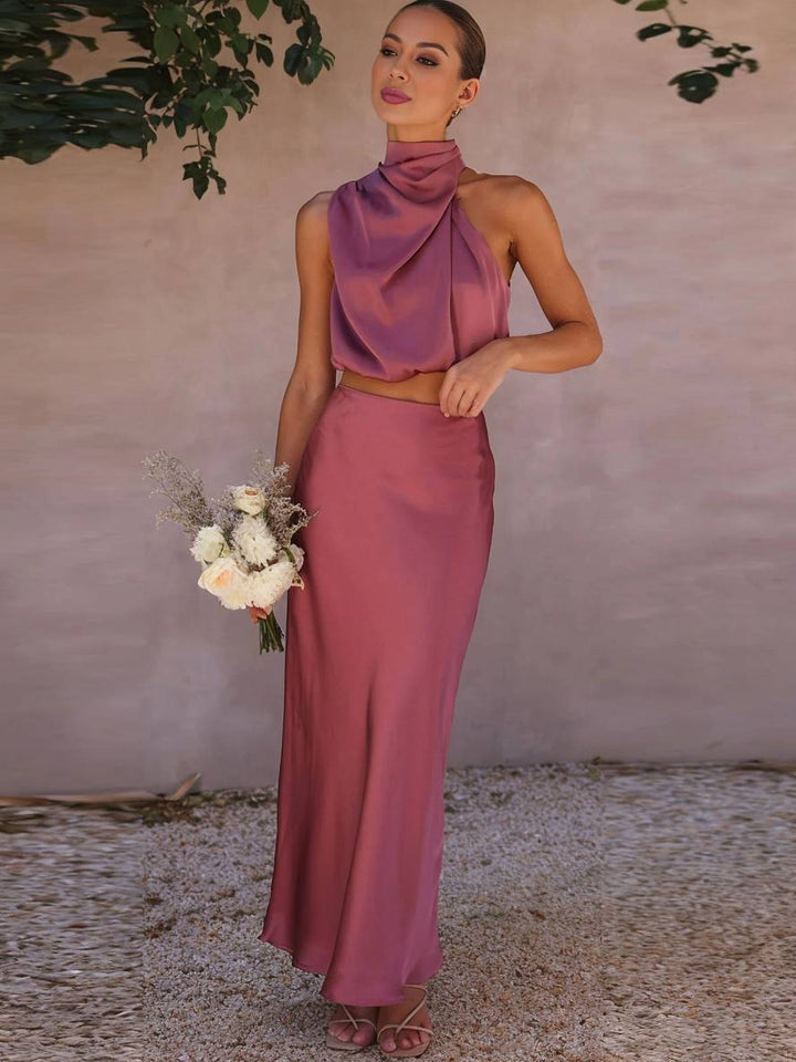 Women's Two-Piece Wedding Guest Set for Summer in Purple 5