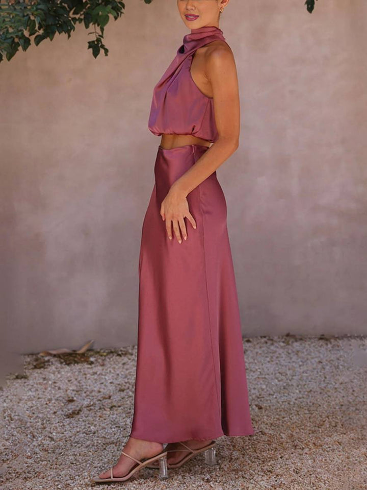 Women's Two-Piece Wedding Guest Set for Summer in Purple 6