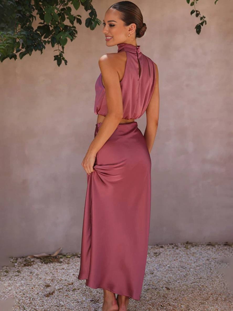 Women's Two-Piece Wedding Guest Set for Summer in Purple 7