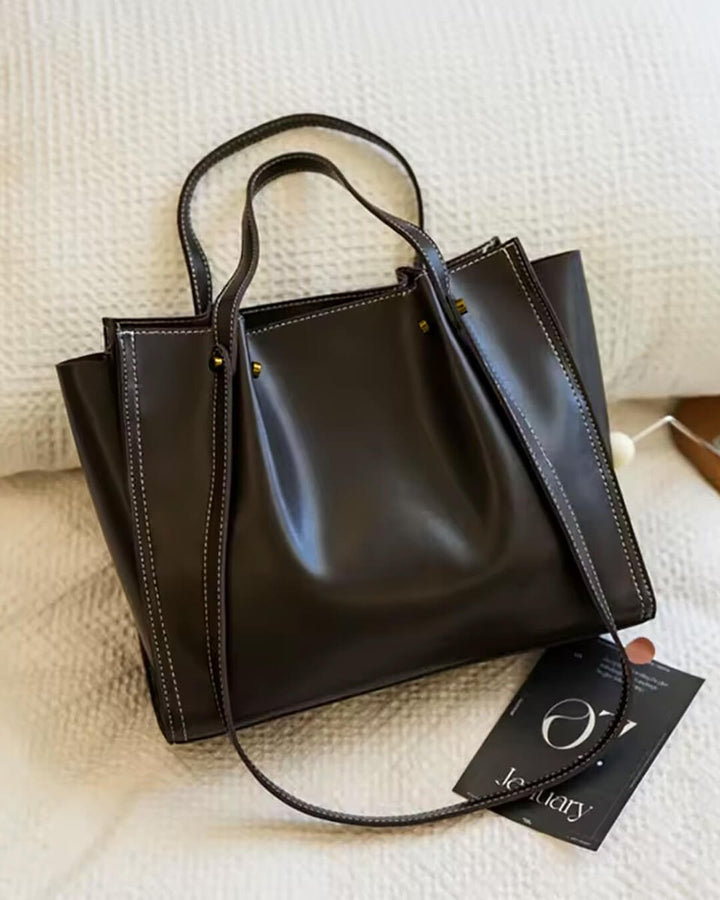 Women's Vegan Leather Minimalist Crossbody Laptop Bag (2)
