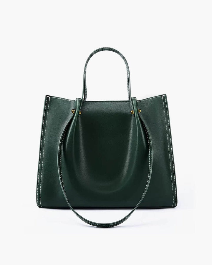 Women's Vegan Leather Minimalist Crossbody Laptop Bag in Green