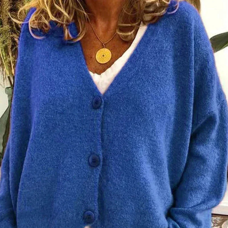 Women's Versatile Knit Cardigan for Everyday in Blue