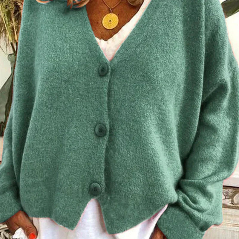 Women's Versatile Knit Cardigan for Everyday in Green