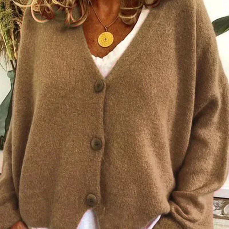 Women's Versatile Knit Cardigan for Everyday in Khaki