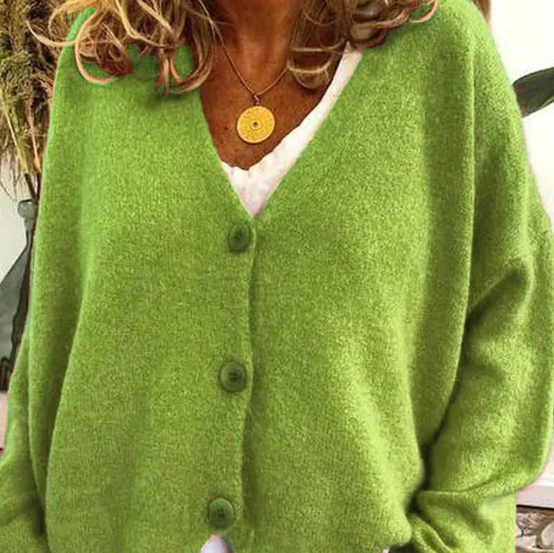 Women's Versatile Knit Cardigan for Everyday in Light Green