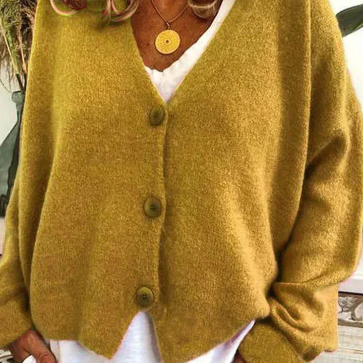 Women's Versatile Knit Cardigan for Everyday in Yellow