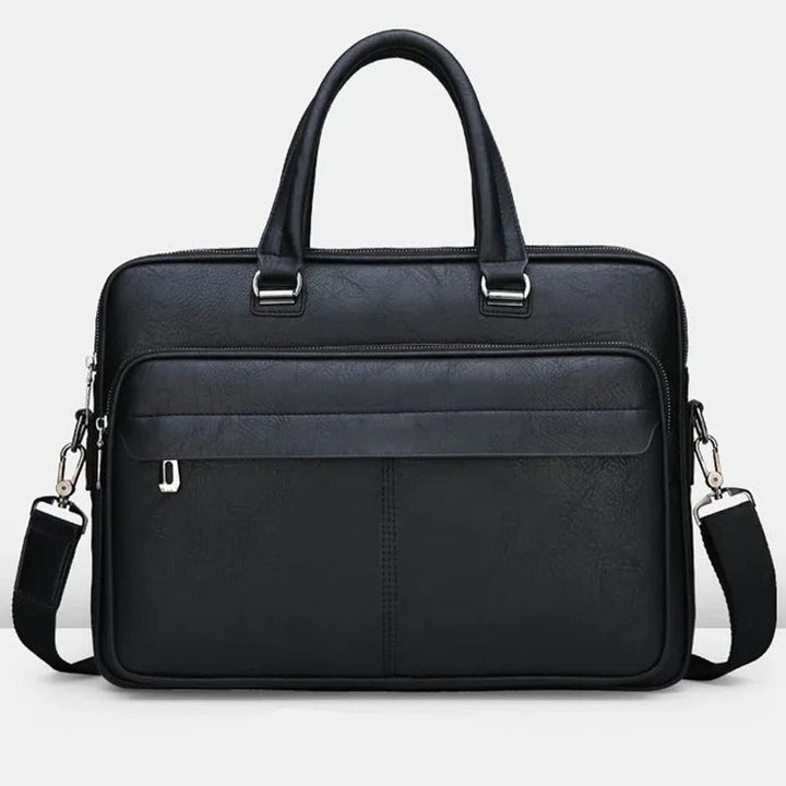 Women's Versatile Tote Bag with Crossbody Strap in Black
