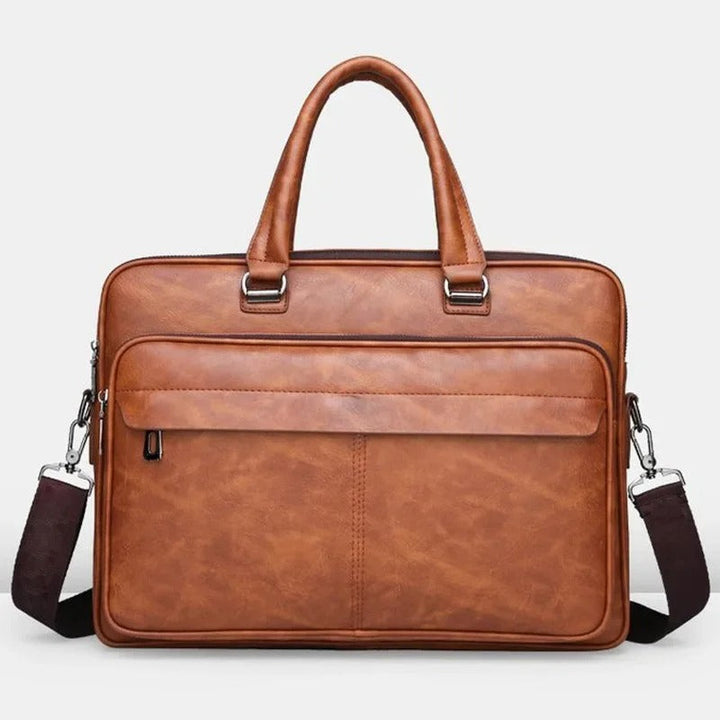Women's Versatile Tote Bag with Crossbody Strap in Kaffee