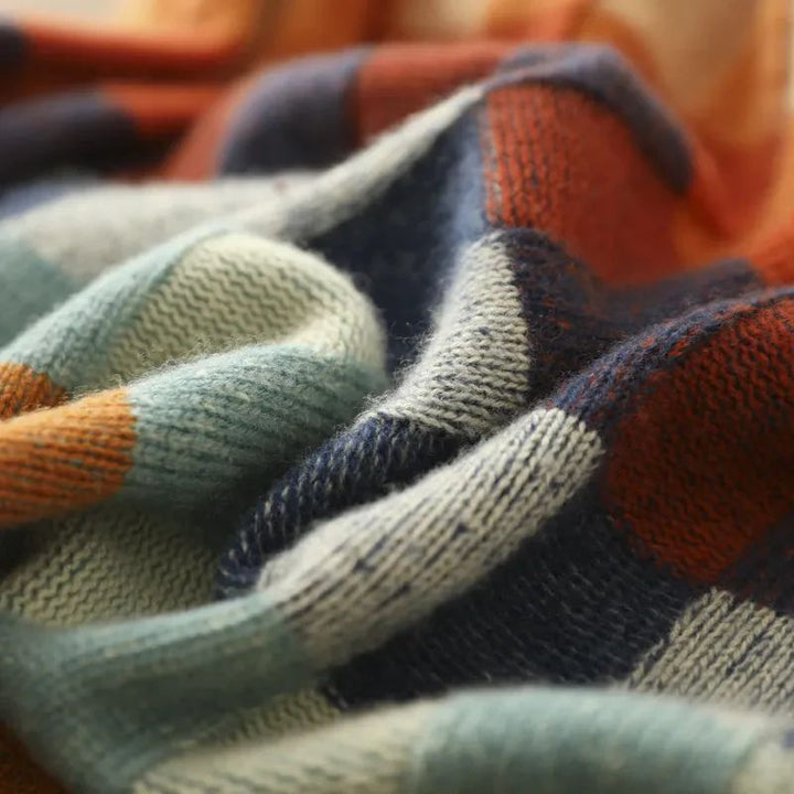 Women's Vibrant Merino Checkered Jumper (4)