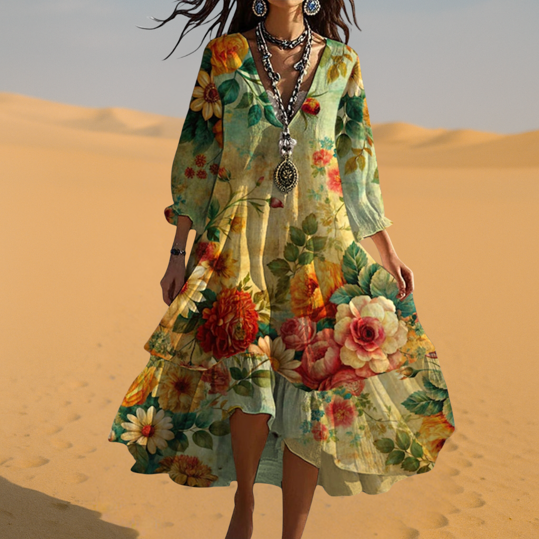 Women's Vintage Boho Floral Summer Dress (3)
