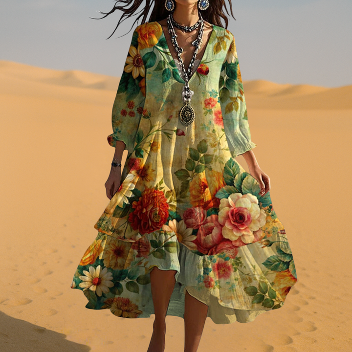 Women's Vintage Boho Floral Summer Dress (3)