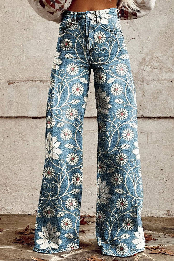 Women's Vintage Jeans in Boho Style