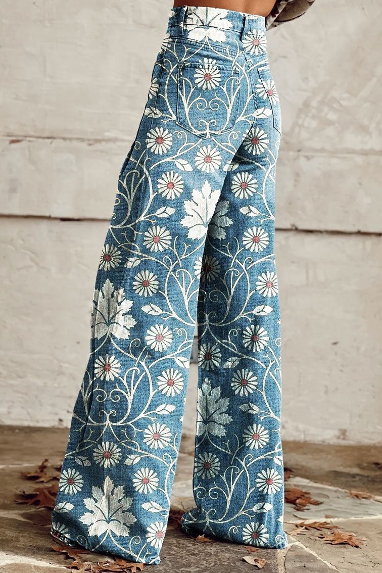 Women's Vintage Jeans in Boho Style (2)