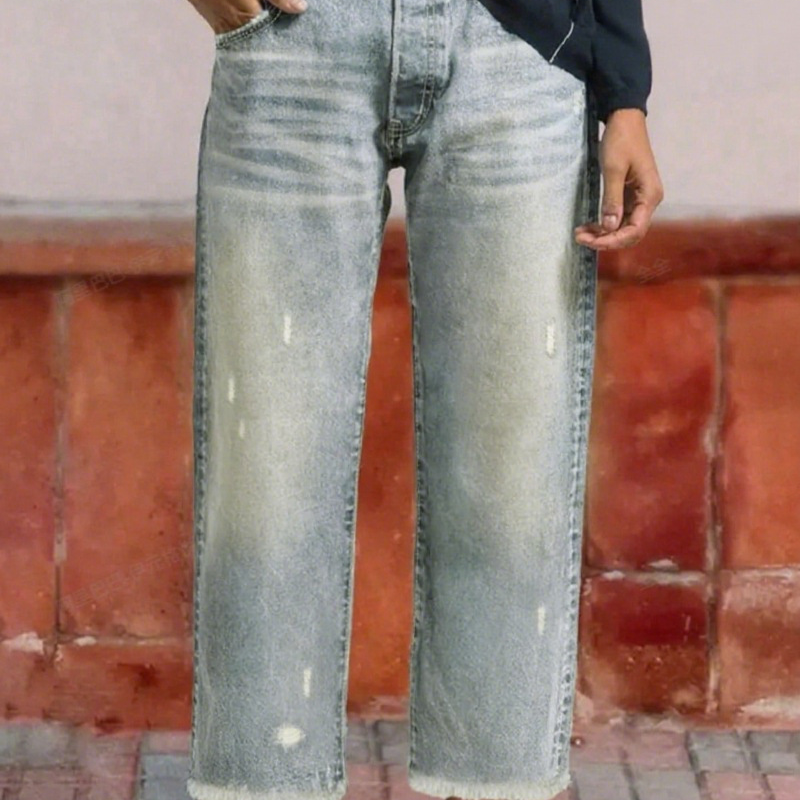 Women's Vintage Straight-Leg Cropped Jeans in Vintage Blau