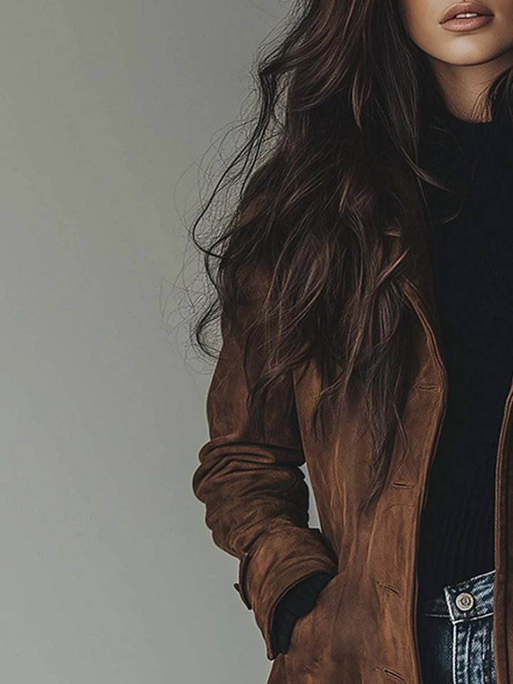 Women's Vintage Winter Coat in Classic Trench Style (2)