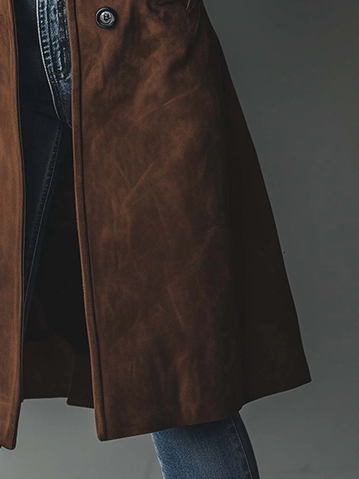 Women's Vintage Winter Coat in Classic Trench Style (4)
