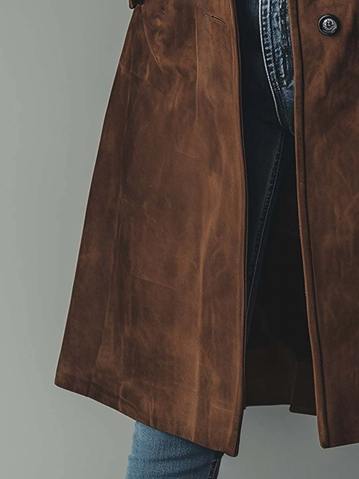 Women's Vintage Winter Coat in Classic Trench Style (5)