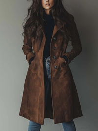 Georgia | Women's Vintage Winter Coat in Classic Trench Style