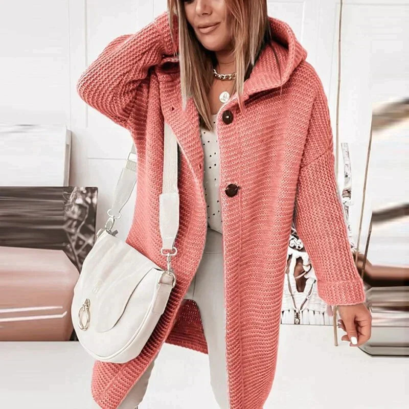 Women's Warm Cardigan with Hood for Autumn