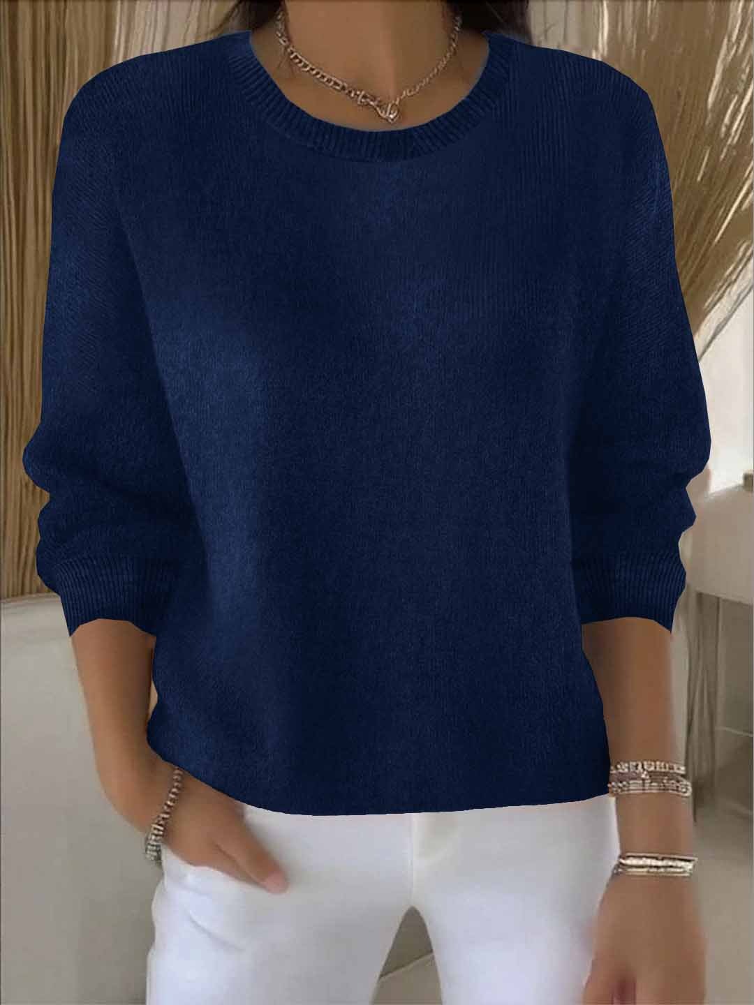 Women's Warm Elegant Christmas Cardigan in Dark Blue