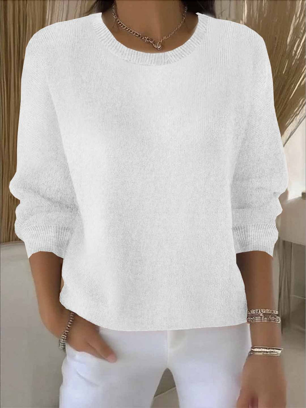 Women's Warm Elegant Christmas Cardigan in White