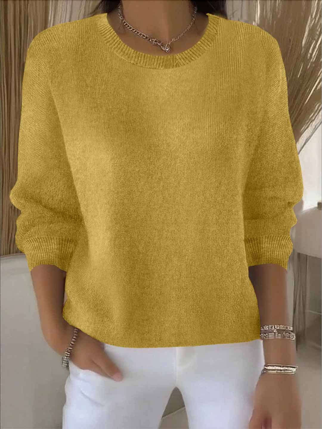 Women's Warm Elegant Christmas Cardigan in Yellow