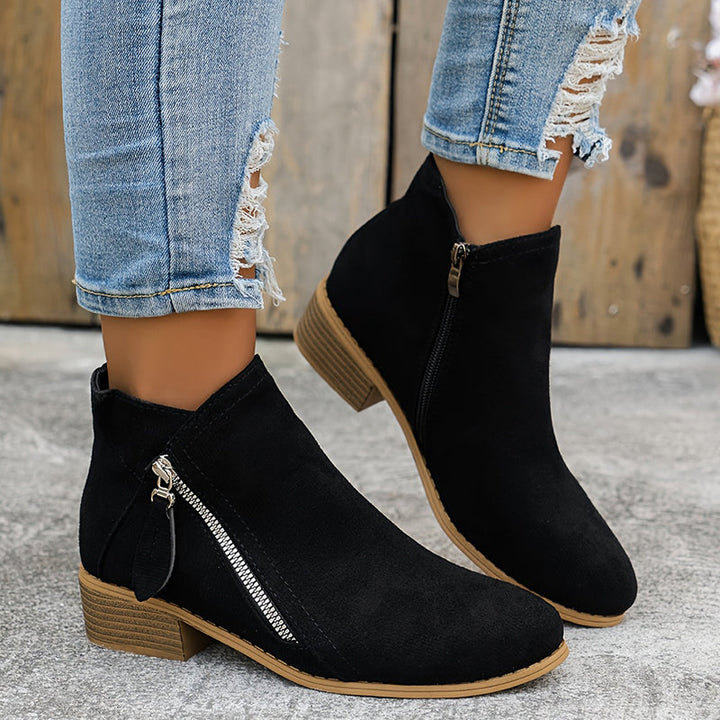 Women's Waterproof Ankle Boots for Autumn in Black