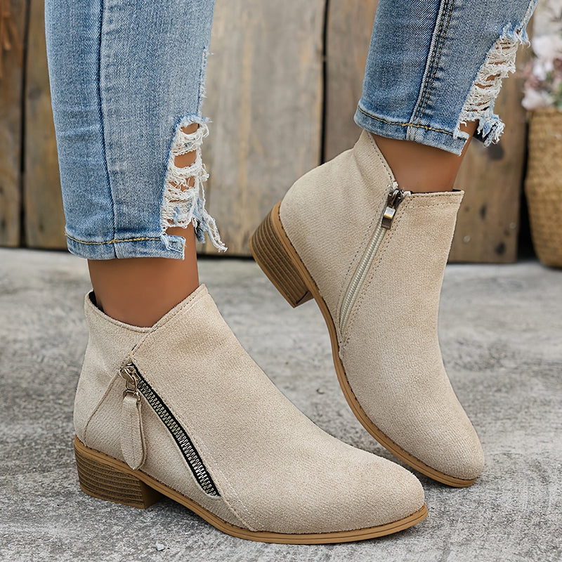 Women's Waterproof Ankle Boots for Autumn in Light brown
