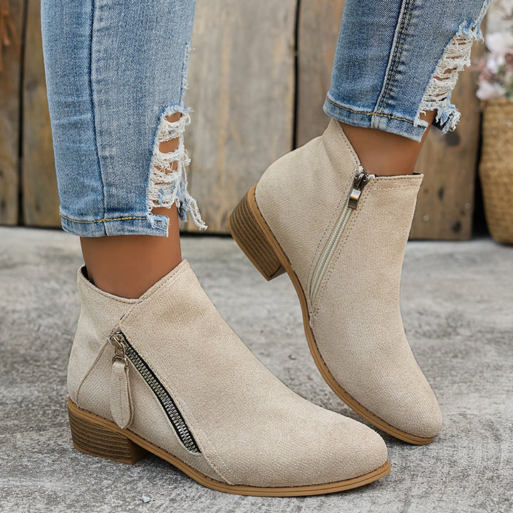 Women's Waterproof Ankle Boots for Autumn in Light brown