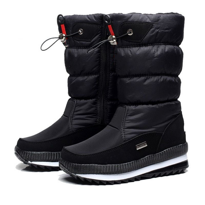 Women's Waterproof Faux Fur Ankle Boots in Black