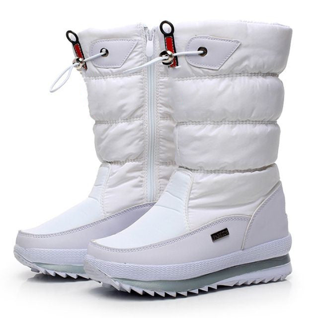 Women's Waterproof Faux Fur Ankle Boots in White