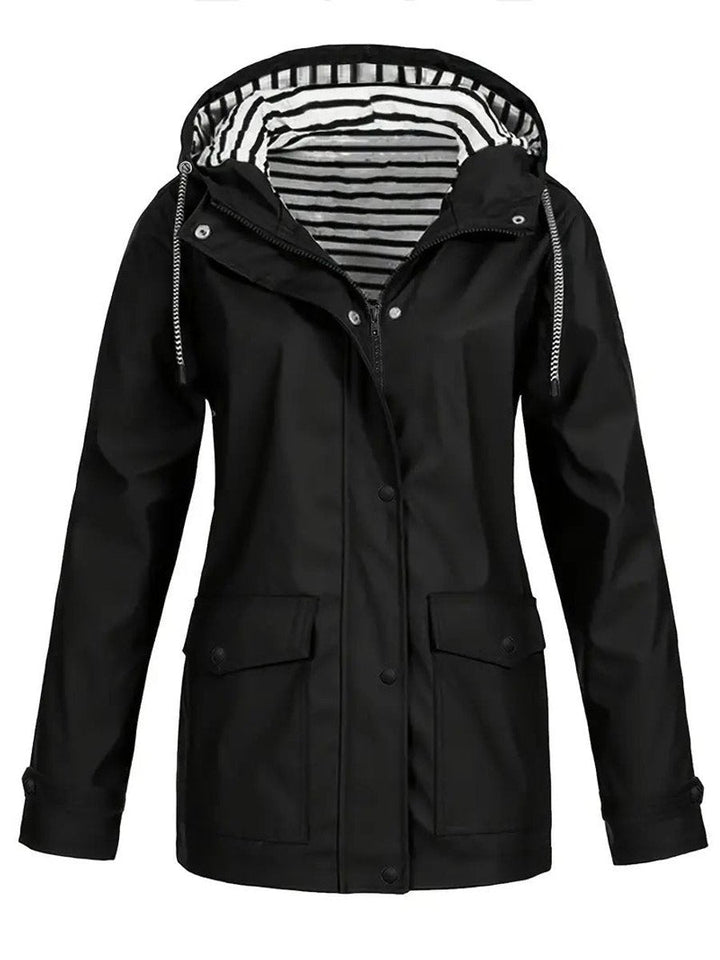 Women's Waterproof Jacket for Autumn Commutes in Black
