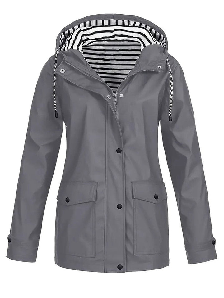 Women's Waterproof Jacket for Autumn Commutes in Grey