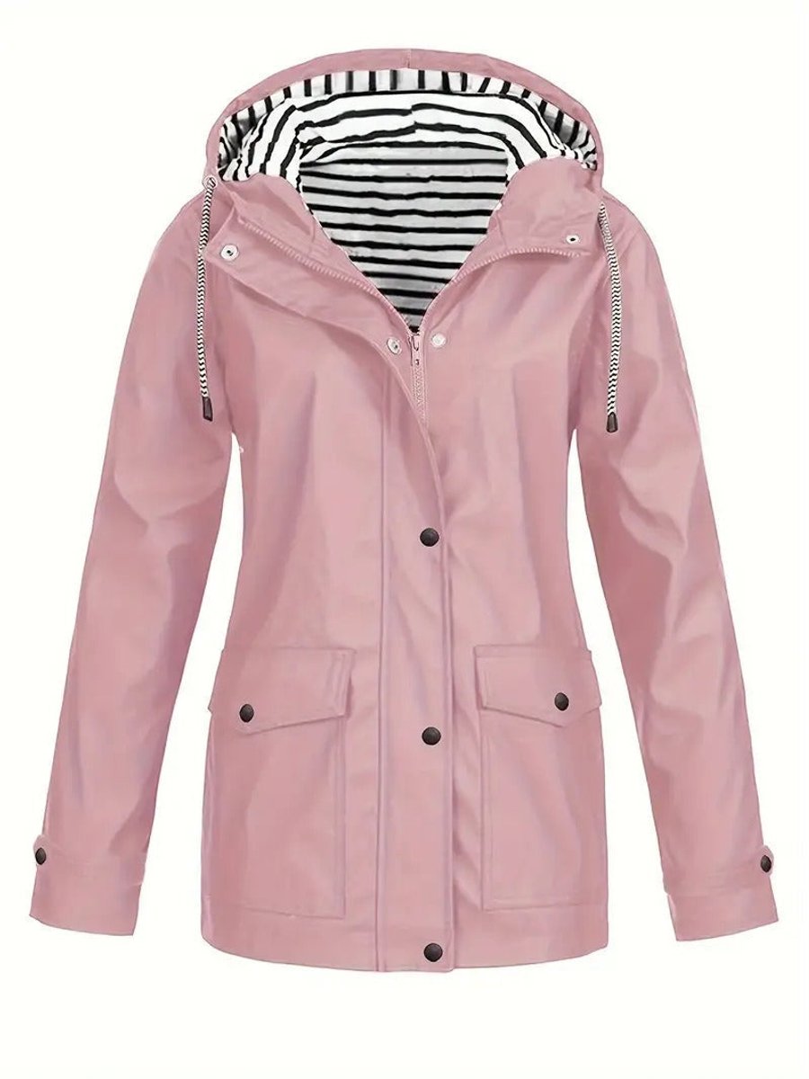 Women's Waterproof Jacket for Autumn Commutes in Pink