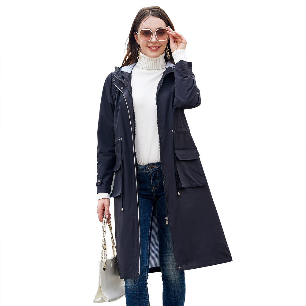 Women's Waterproof Jacket in Classic Trench Style (2)