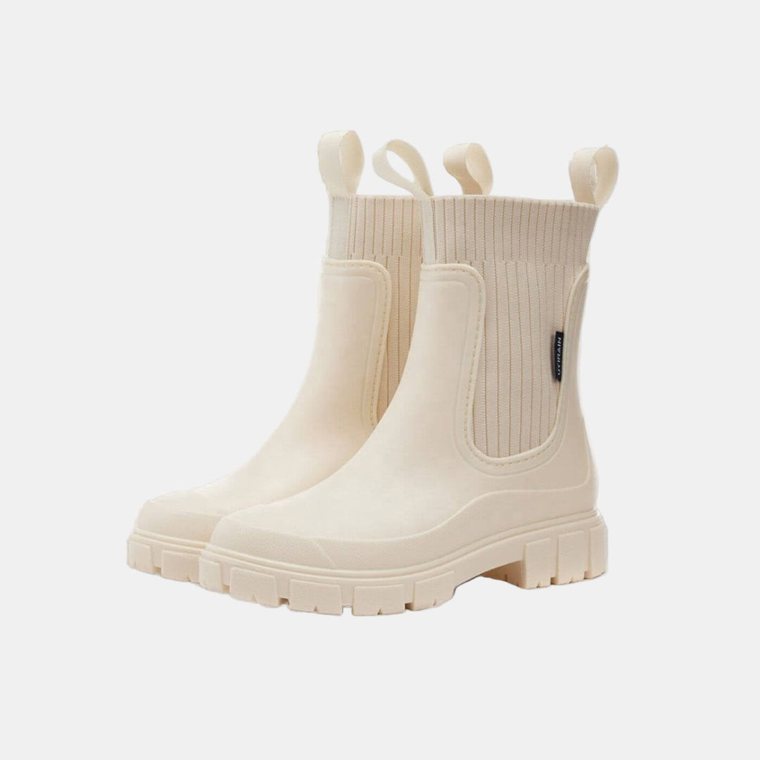 Women's Waterproof Slip-Resistant Ankle Boots in Off-White