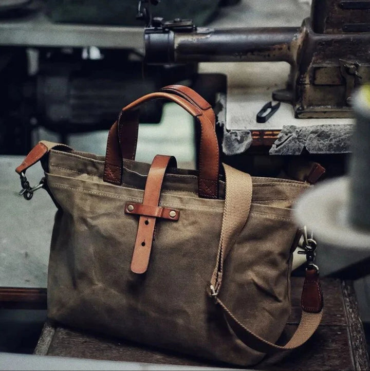 Women's Waxed Canvas Crossbody Tote Bag (5)