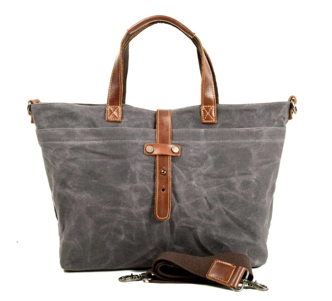 Women's Waxed Canvas Crossbody Tote Bag (6)