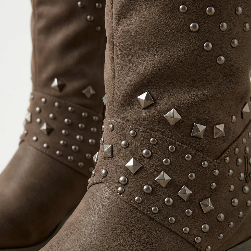 Women's Western Studded Knee-High Boots (3)