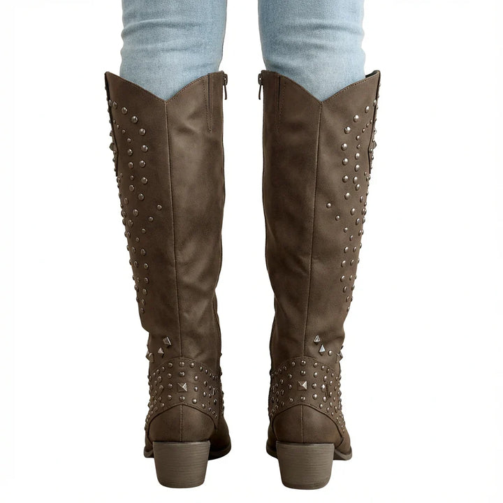 Women's Western Studded Knee-High Boots (5)