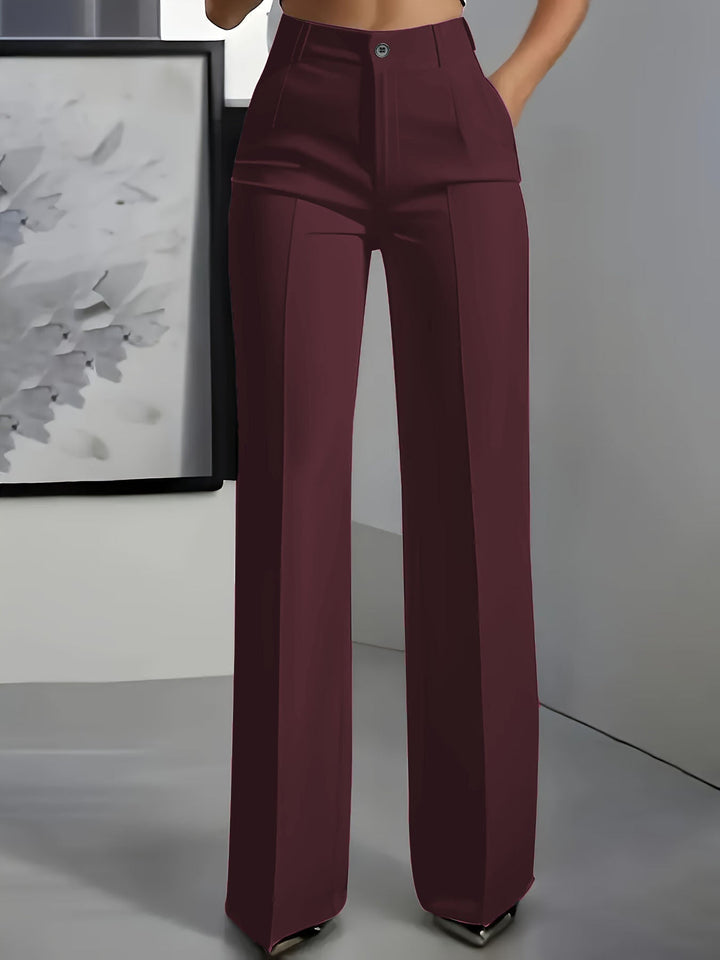 Women's Wide Leg Pants for Office Work in Red