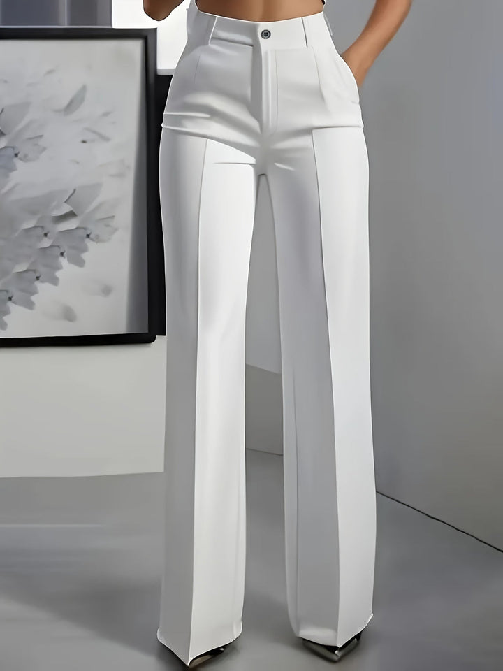 Women's Wide Leg Pants for Office Work in White